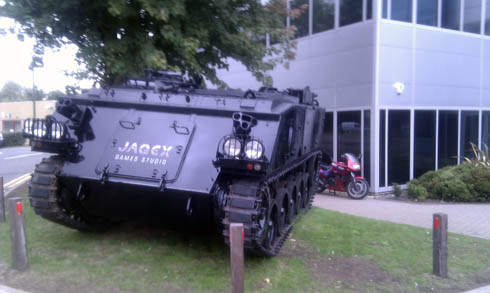 Jagex's tank outside their development office